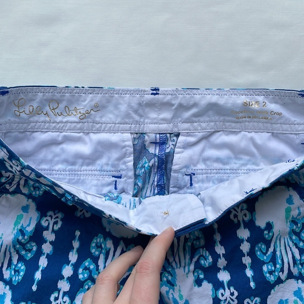 Lilly Pulitzer Cocoanut Walk Crop Pants Size 2 - Picture 7 of 10